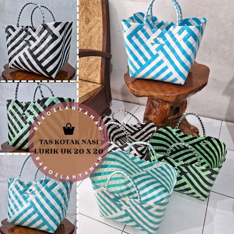 

Tas Kotak Nasi Lurik UK 20 / Tas Sembako / Tas Serbaguna / Tas Bingkisan
