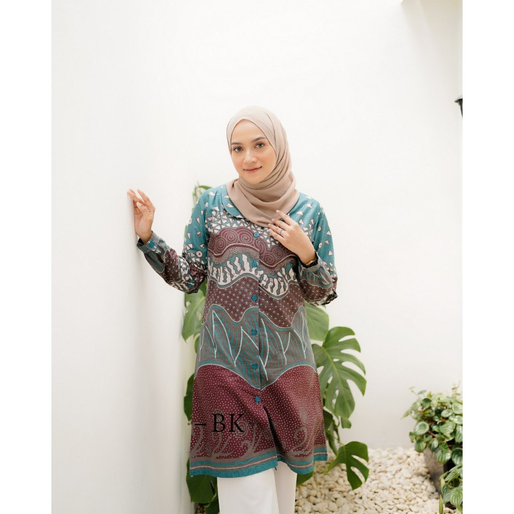 MAHALINI COUPLE | Tunik Batik | Kemeja Batik Panjang | Seragam Kantor |Batik Couple JUMBO