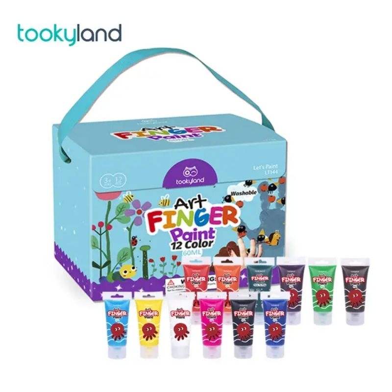

finger paint 12 colors and book