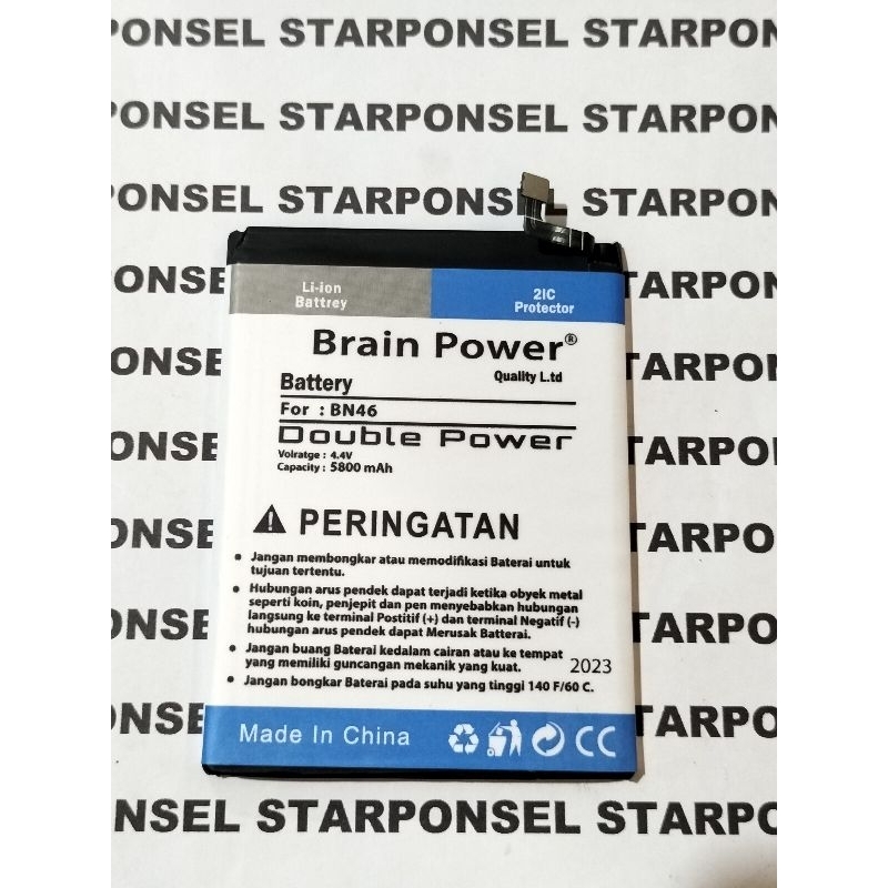 BATRE BATTERY BATERAI XIAOMI REDMI NOTE 6 REDMI 7 REDMI NOTE 8 BN46 BN-46 BN 46 DOUBLE POWER ORIGINA