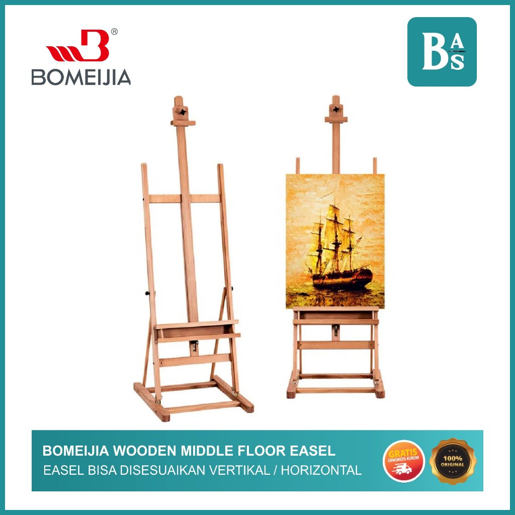 

BOMEIJIA WOODEN EASEL MIDDLE FLOOR W02C / Easel Kayu