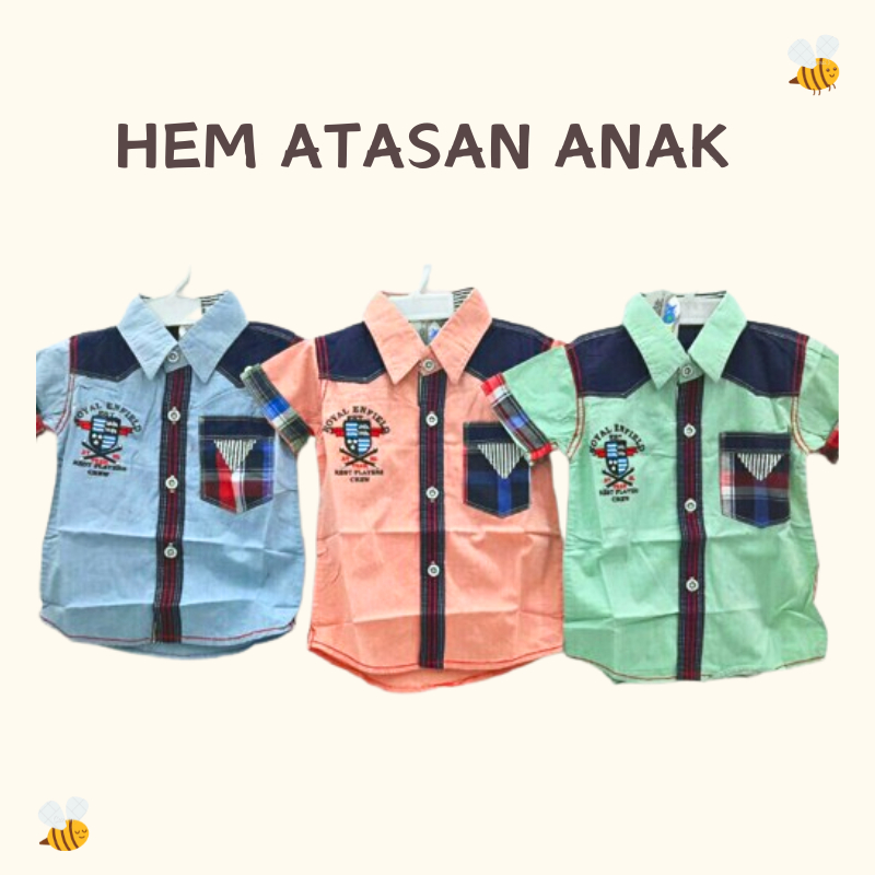 Hem Anak Laki-Laki / Kemeja Anak Cowok / Baju Anak Lengan Pendek