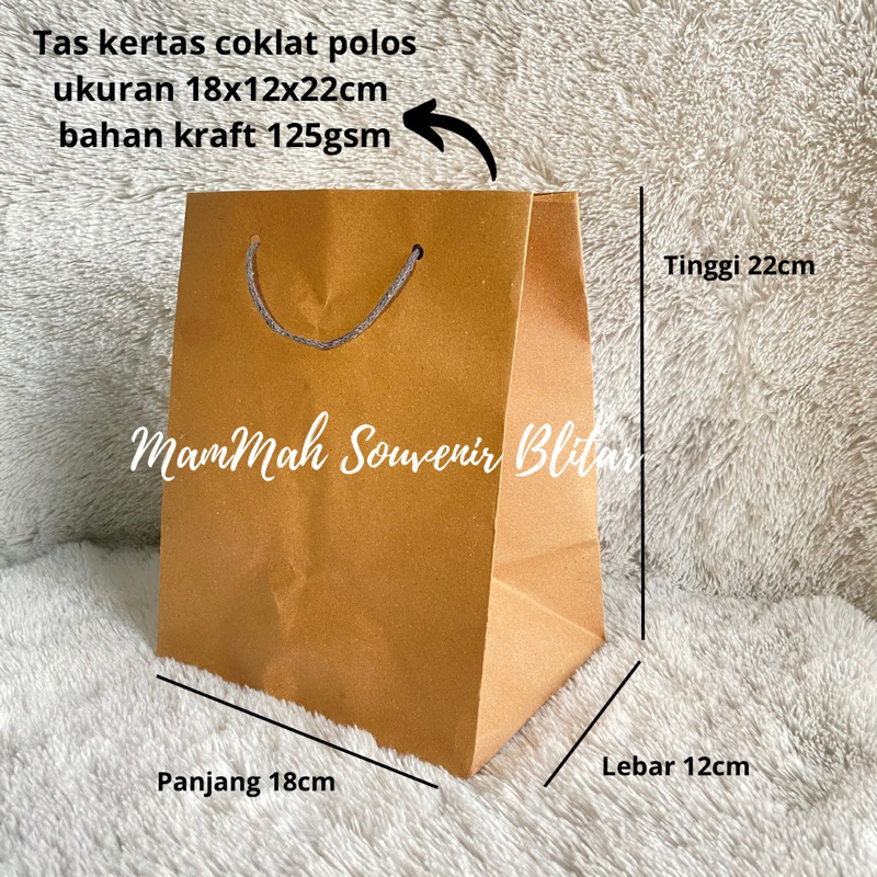 

tas kertas coklat polos Paperbag R5 ukuran 18x12x22cm