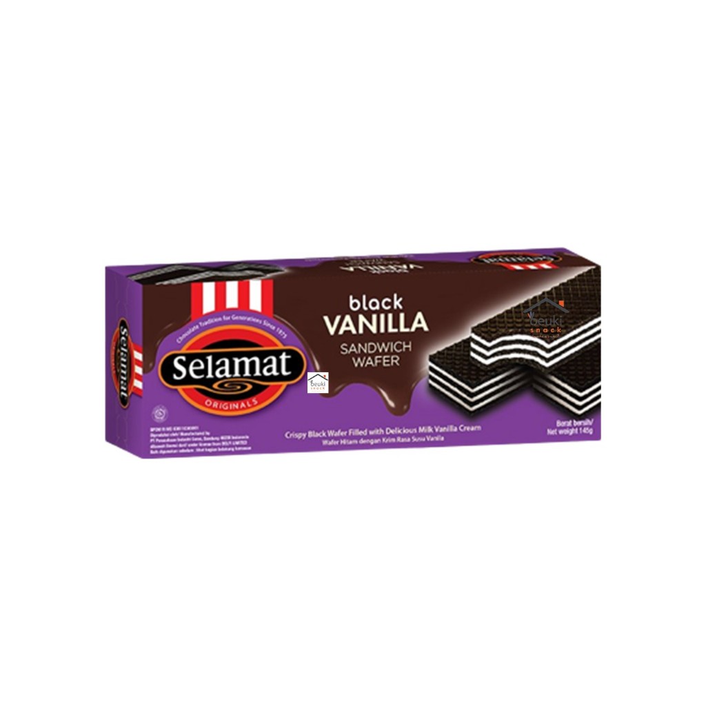 

Selamat Wafer Sandwich Black Vanilla Wafer Renyah Krim Berlimpah