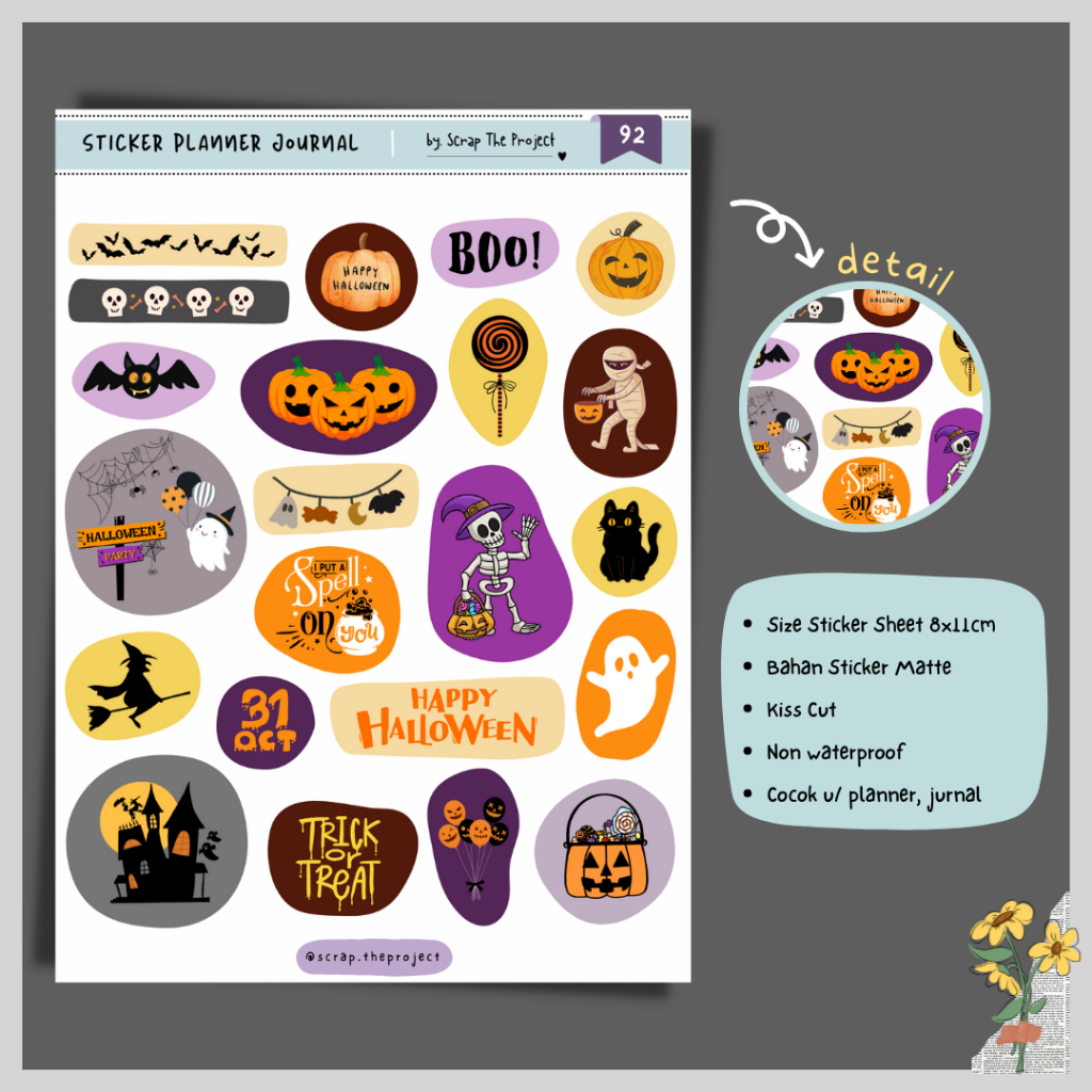 

STICKER PLANNER JOURNAL / STICKER HALLOWEEN THEME / STP - 92