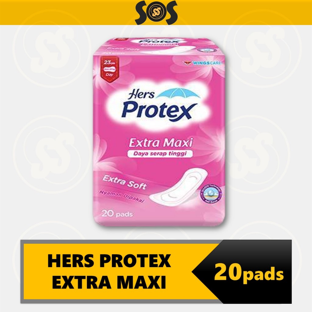 Hers Protex Softcare Pembalut Extra Maxi Non Wings 23 cm - isi 20 pads/Pembalut Wanita/ Pembalut Non