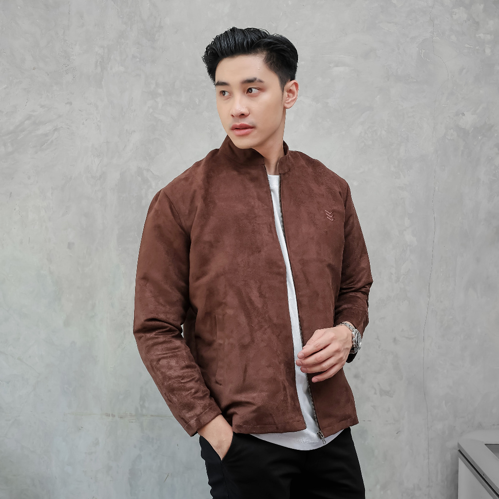 Movment X Delibra Jaket Bomber Suede Pria Nato – Style Kasual Smart, Outer Vintage ala Korea / Warm 