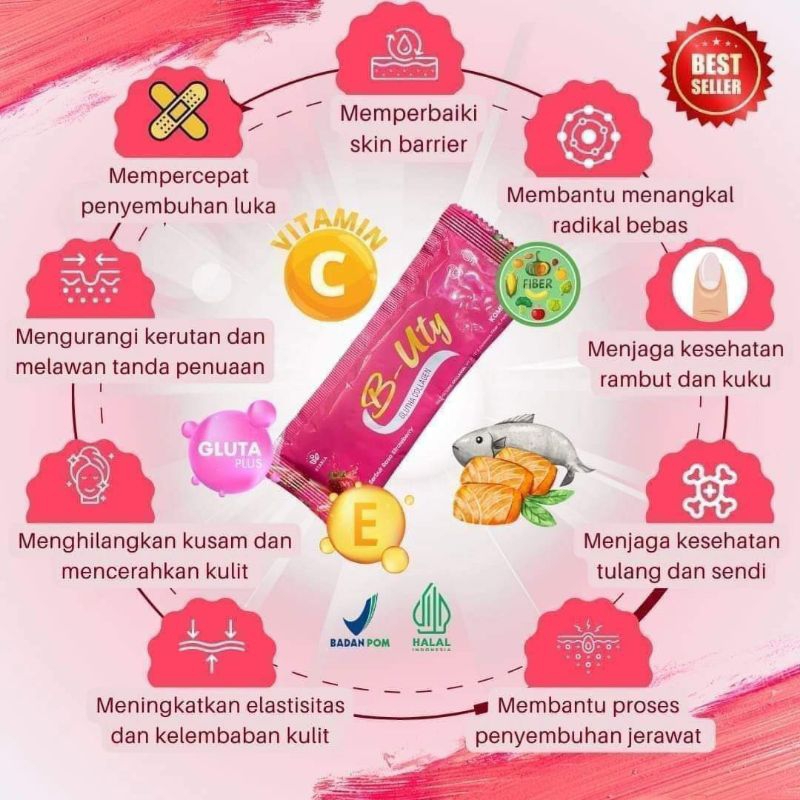 [BISA COD] ECER PER 1 SACHET B-UTY GLUTHA COLLAGEN | BUTY GLUTHA COLLAGEN | KEAJAIBAN KECANTIKAN DAL