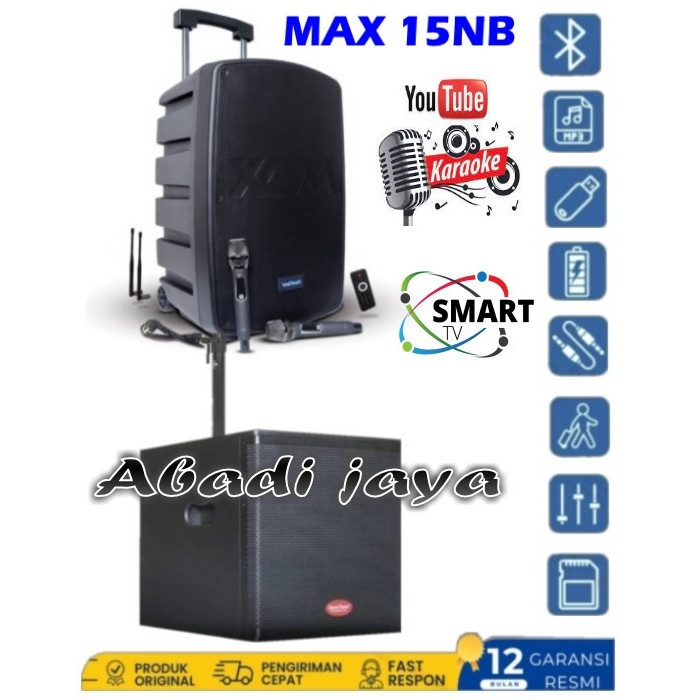 speaker portable baretone max15nb subwoofer sw15 15 inch original