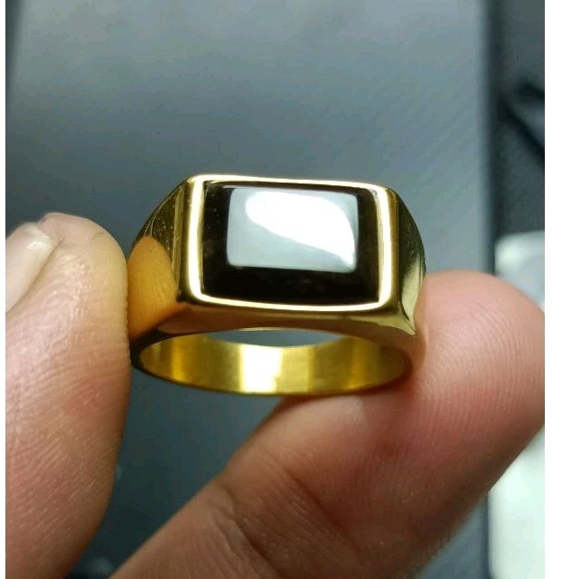 cincin pria/Batu akik natural Yaman Wulung original kantoran