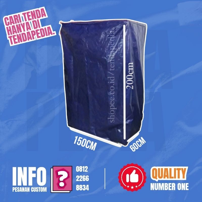 TERPAL TUTUP GEROBAK / TUTUP ETALASE 150X60X200CM
