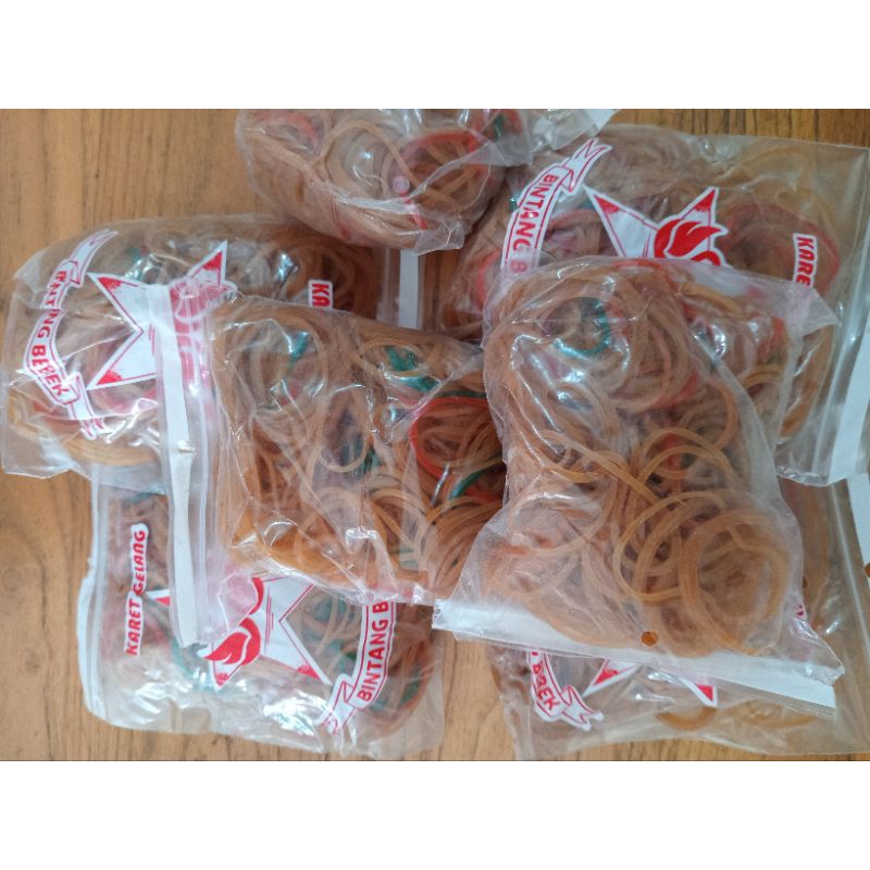 Karet Gelang Pentil 100 gram/Karet gelang Pentil isi Sedikit