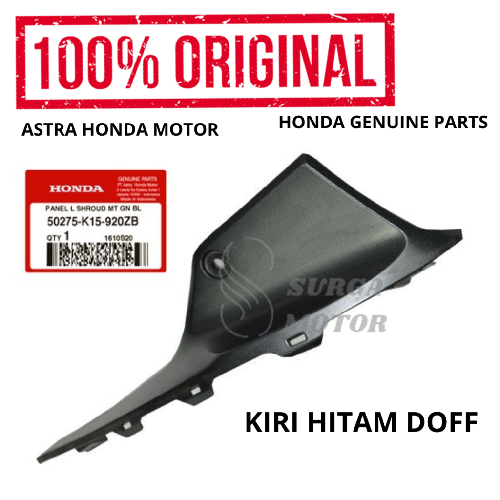 Panel L Left Shroud Sayap Sambungan Kiri Hitam Doff Honda New CB150R LED Streetfire K15G ORIGINAL HO