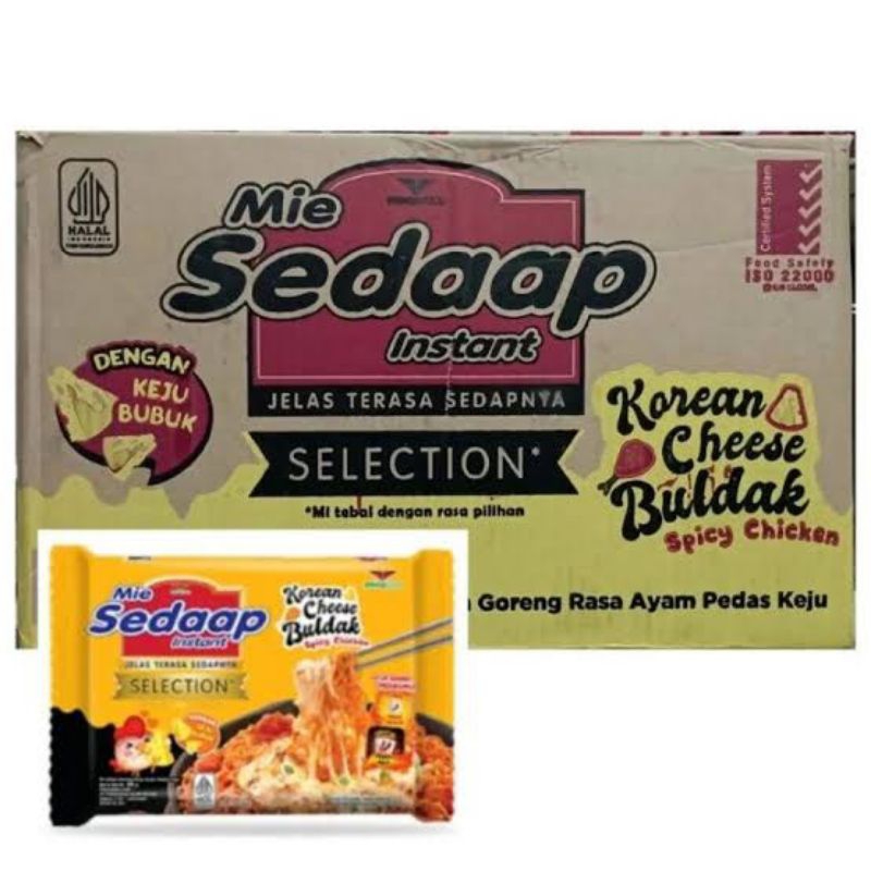 

NOODLES/MIE INSTANT SEDAP GORENG KOREAN CHEESE BULDAK KEMASAN DUS ISI 40 PCS