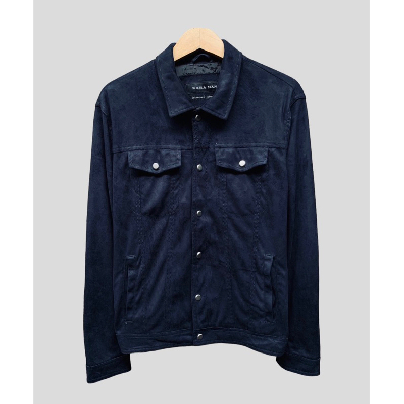 Zara Man Suede Leather Type III Trucker Jacket