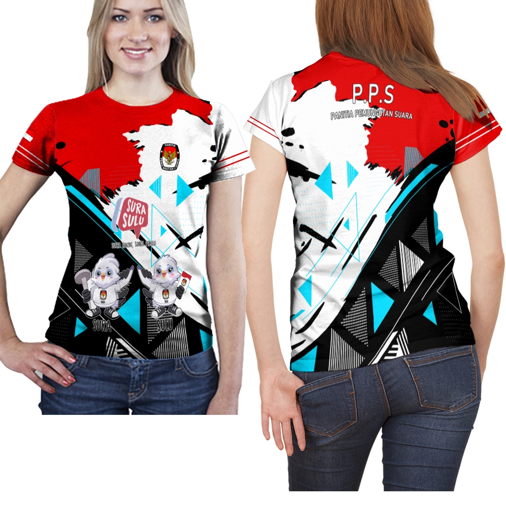 Baju kaos t-shirt wanita baju KPPS/TPS/PPS/KPU Baju pps kaos t-shirt (Free Custom/Reques) Baju Pemil