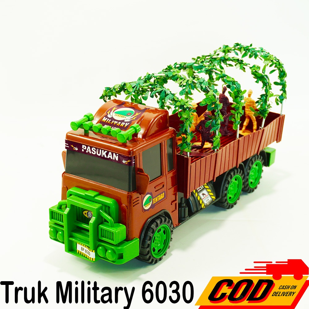Mainan Anak Diescast Truk Militer Plastik Truk Military 6030