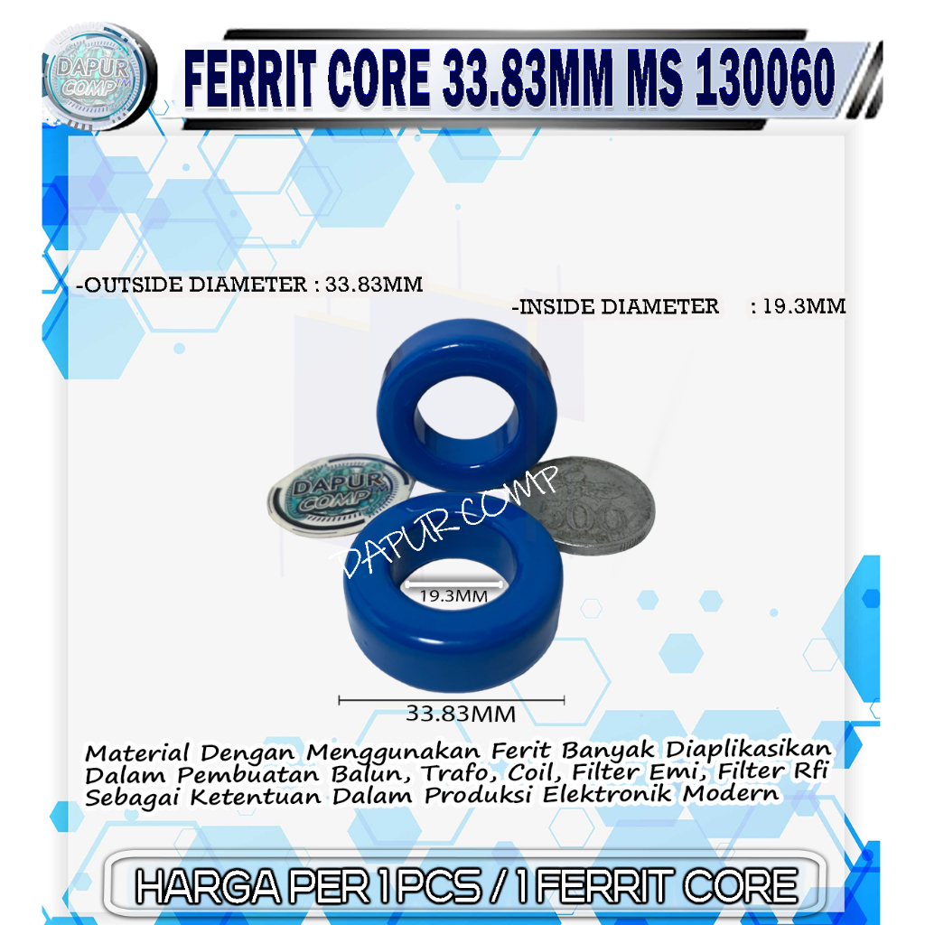 FERRITE CORE 33.83MM MS-130060 TOROID CORE INDUCTOR/FILTER/NOISE