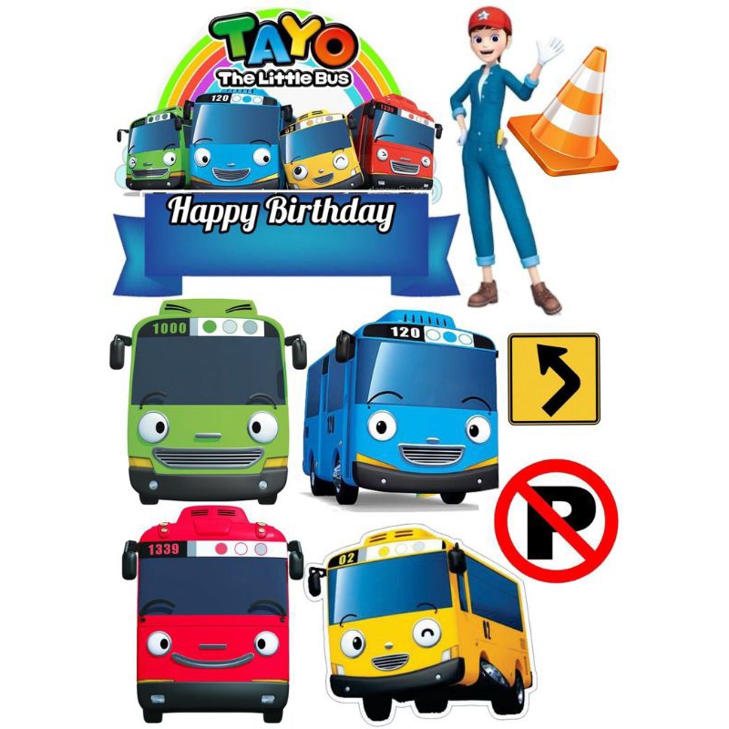 Cetak Topper Tayo, Topper Kue Ultah Murah
