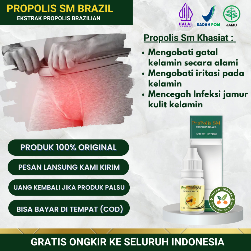 Propolis SM - Obat Luka Pada Kelamin, Iritasi Kulit Kelamin, Herpes Genital, Mr P Lecet, Luka Batang