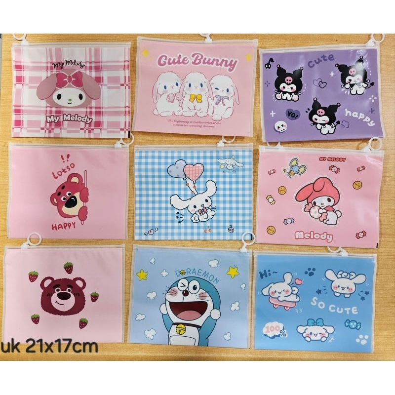 

ZIPPER BAG TRANSPARAN KARAKTER LUCU