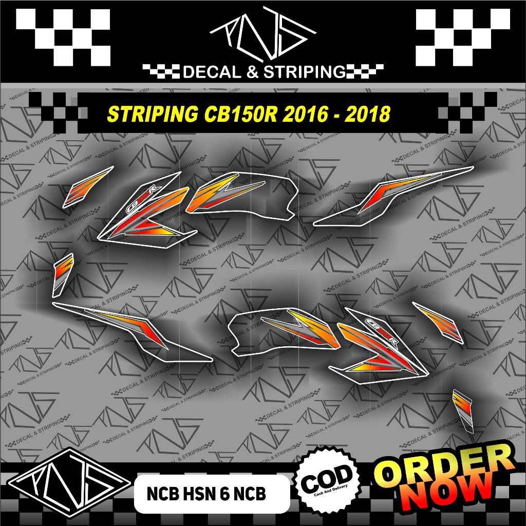 STICKER LIST NEW CB150R TRANSPARAN UV  - STRIPING MOTOR NEW CB150R MOTIF MINIMALIS