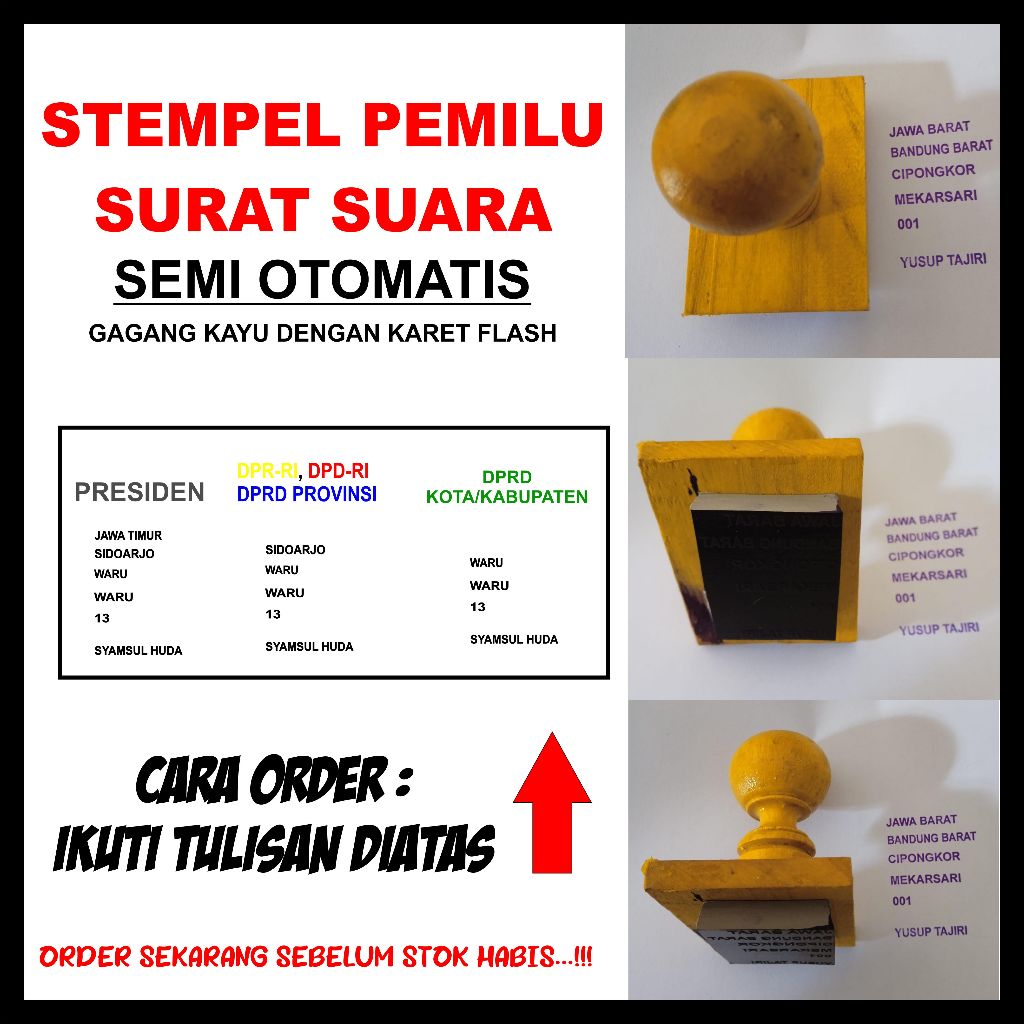 

STEMPEL PEMILU STEMPEL SURAT SUARA MANUAL GAGANG KAYU SEMI OTOMATIS