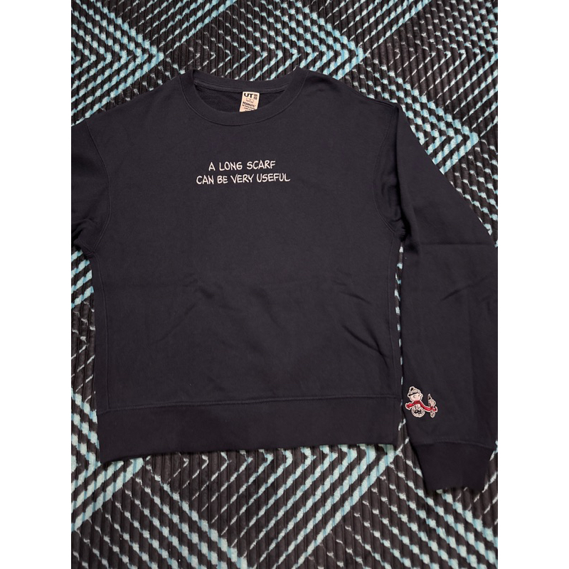 UNIQLO x peanuts cn bordir navy semi crop