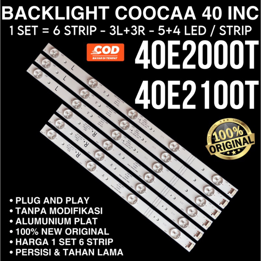 BACKLIGHT TV LED COOCAA 40 INCH 40E2000T 40E2100T 40E2000 40E2100 LAMPU BL 40 IN