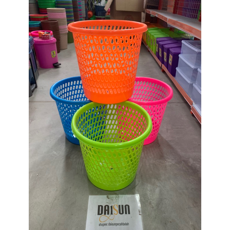 KERANJANG SAMPAH BESAR PLASTIK TEBAL WARNA PASTEL DS3283