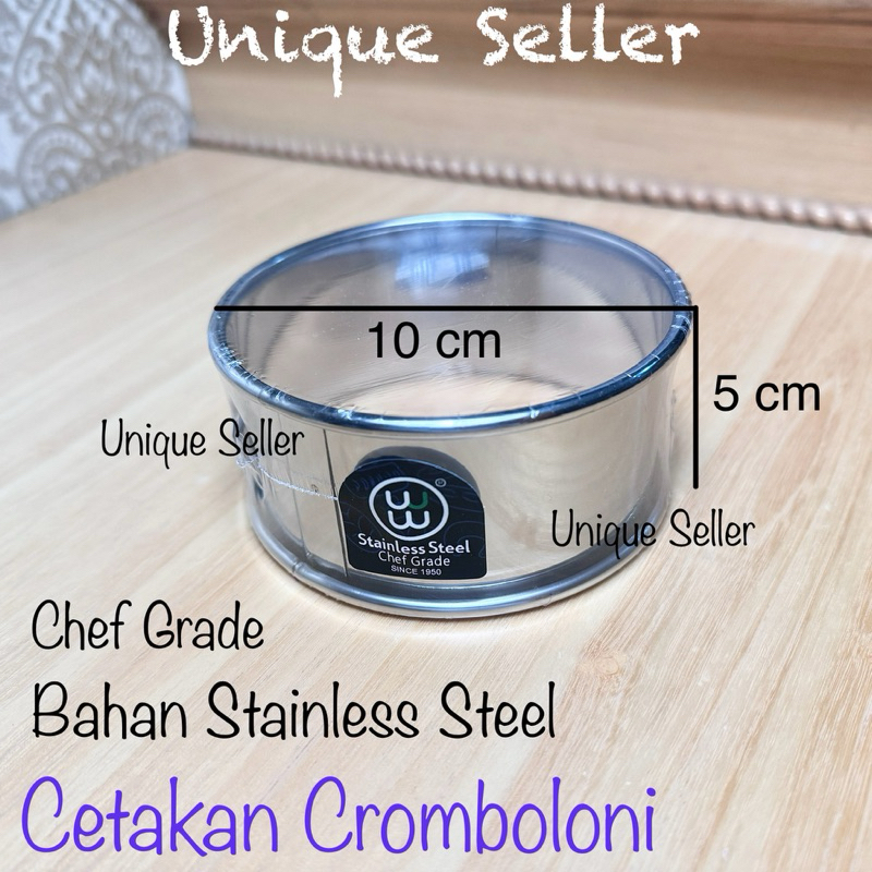 Cetakan Cromboloni Kromboloni 10cm Tinggi 5 cm Stainless Steel TEBAL Chef Grade Per Pcs / Ring Cutte