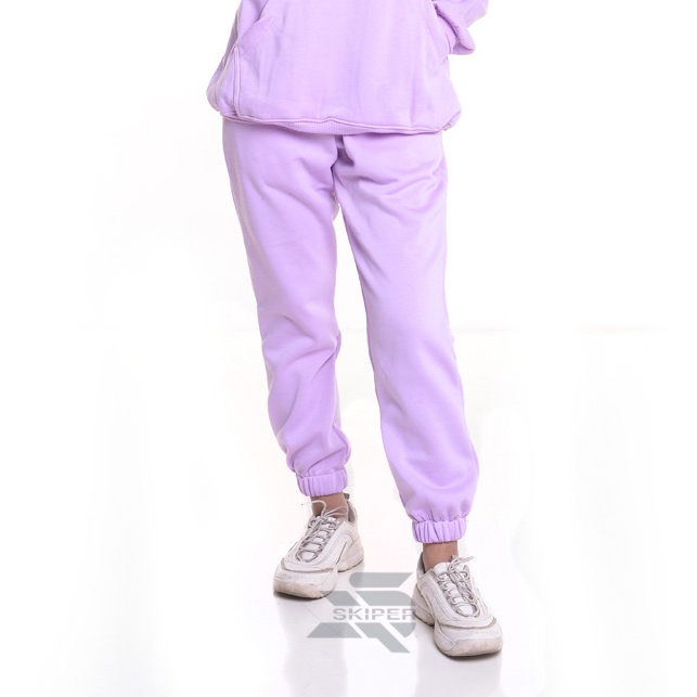 Celana Jogger Sweat Pants Fleece Pria Wanita Panjang STYLE LILAC Skiperofficialshop