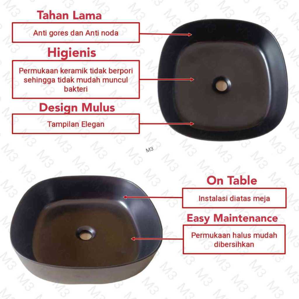 (REGULER) WASTAFEL KERAMIK K463 / WASTAFEL CUCI TANGAN / WASTAFEL HITAM ABU