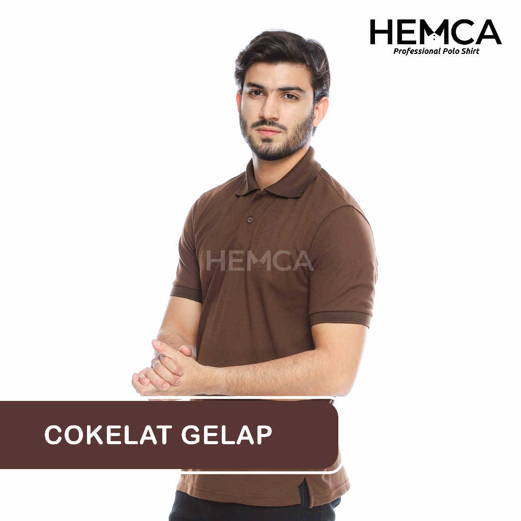 Kaos Polo Polos Coklat Gelap - Hemca Professional Polo Shirt / Kaos Kerah Polos