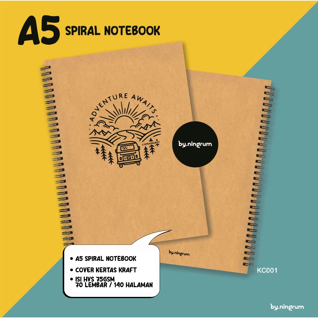 

Spiral Notebook A5, 70 Lembar, [KC001] Buku Tulis Catatan Jurnal Aesthetic Tema Quote Kraft Cover