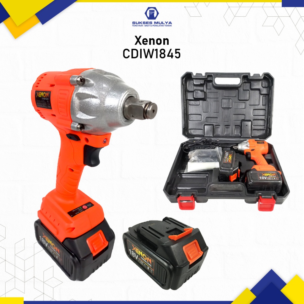 XENON CDIW1845 Alat Buka Baut Mobil Impact Wrench Cordless 18V