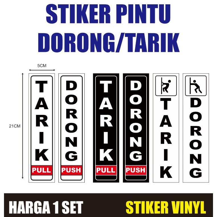 

Stiker pintu tarik/dorong 1set