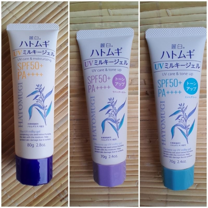 Sunscreen Hatomugi UV Milky Gel, Suns Cream SPF 50++ Original Jepang