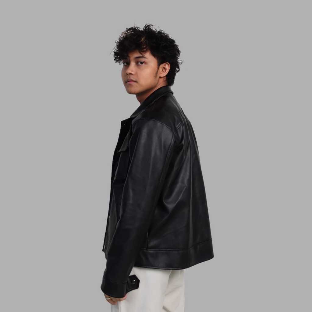 TERBARU TRUCKER X BORG JAKET SEMI KULIT PRIA WANITA CLASSIC OUTFIT KANCING