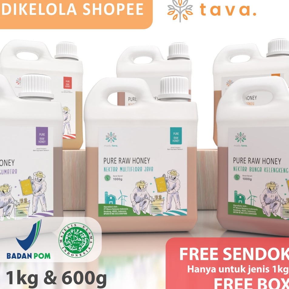

New Stock Madu Asli Murni Tava Grade A Variant Nektar 1 Alami Pure Natural Raw Honey
