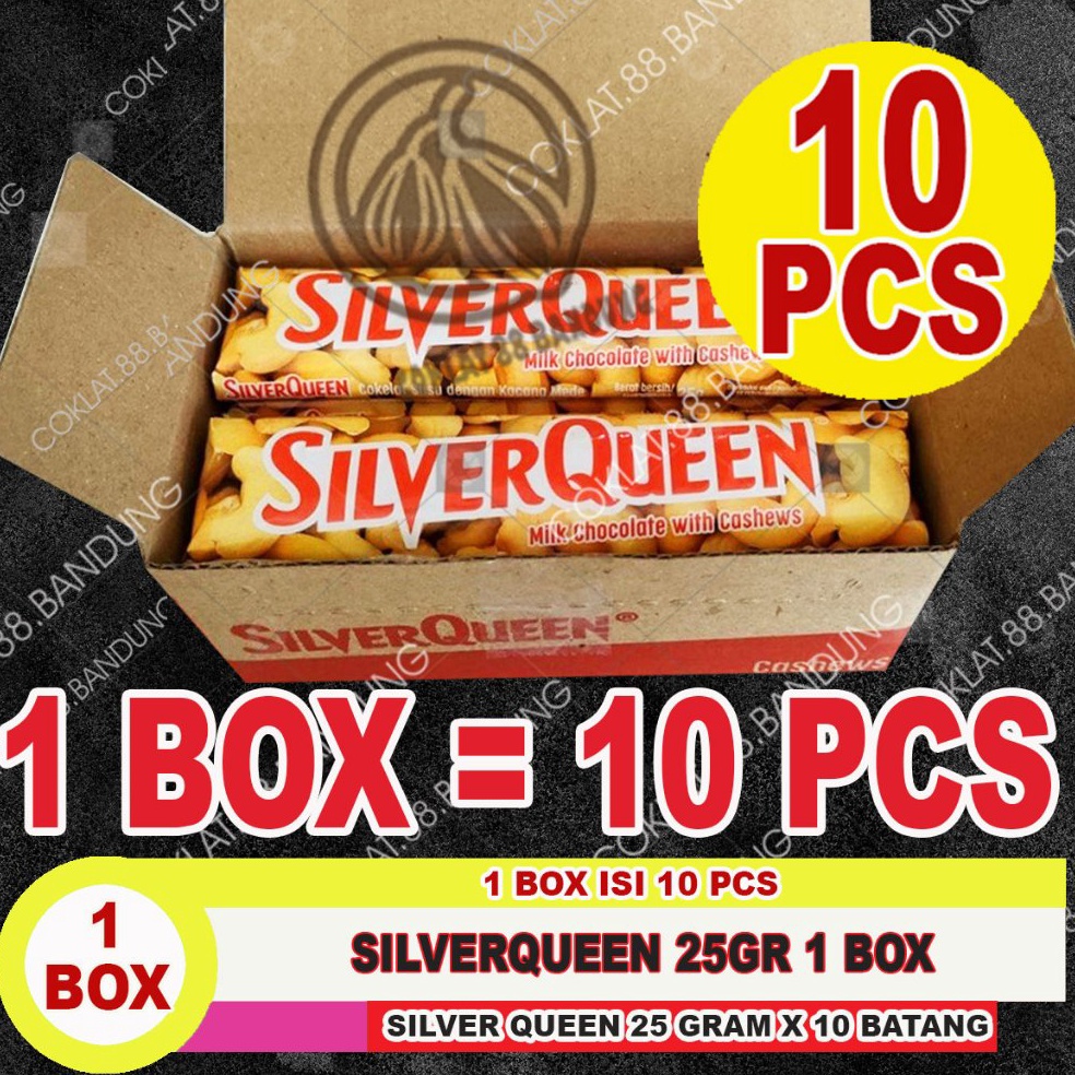 

Harga Khusus COKLAT SILVERQUEEN 1 BOX 25GR SILVER QUEEN METE 25GR 1 DUS ISI 1 PCS X 25 GRAM