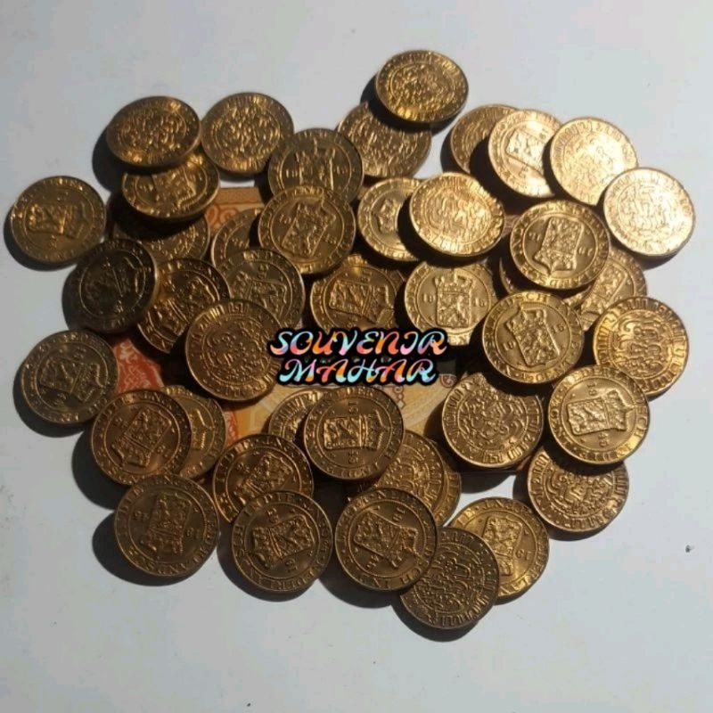 (GRESS/KINCLONG) Uang koin kuno ½ cent uang kuno benggol kecil setengah cent nederlandsch indie 1/2