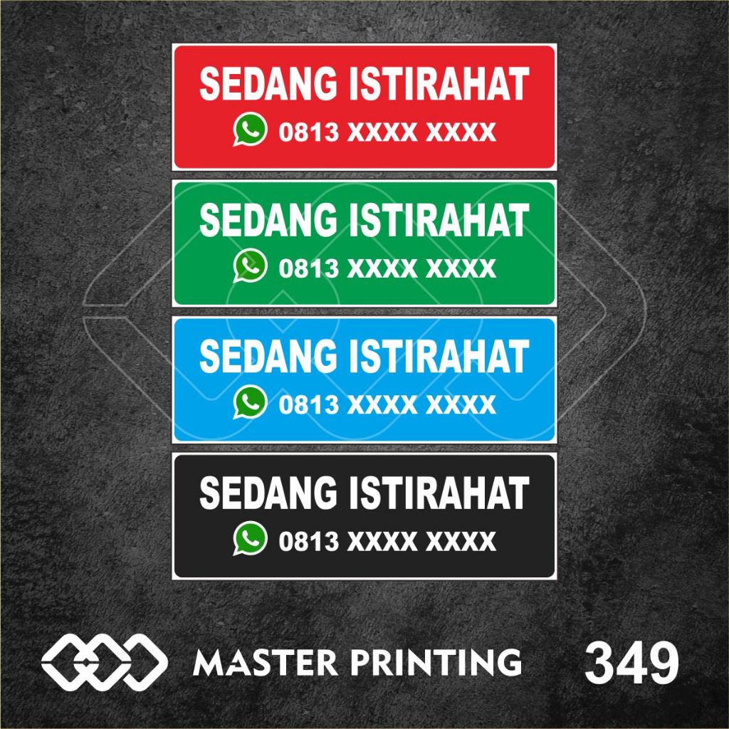 

349 - Stiker Sedang Istirahat, Sticker Vinyl, Premium, Tahan Air, Termurah, dan Bisa Custom