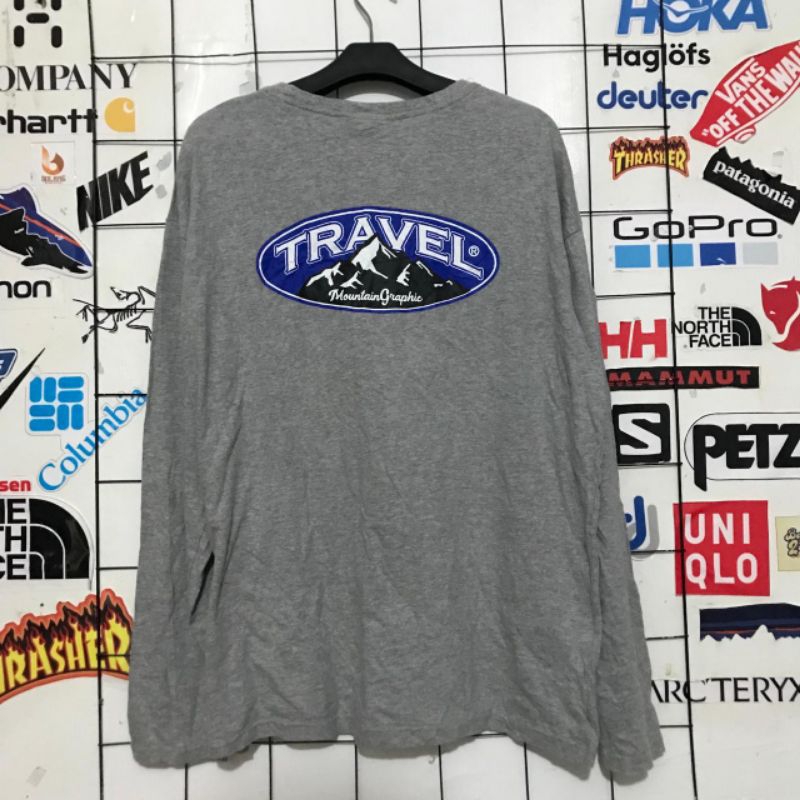 baju kaos fluke travel mountain graphic size L second bekas preloved branded