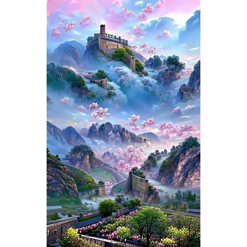 Poster Cetak, PEMANDANGAN TEMBOK CHINA, Ukuran JUMBO, 70x100cm DAN 100x150cm/Hiasan Dinding/Lukisan 