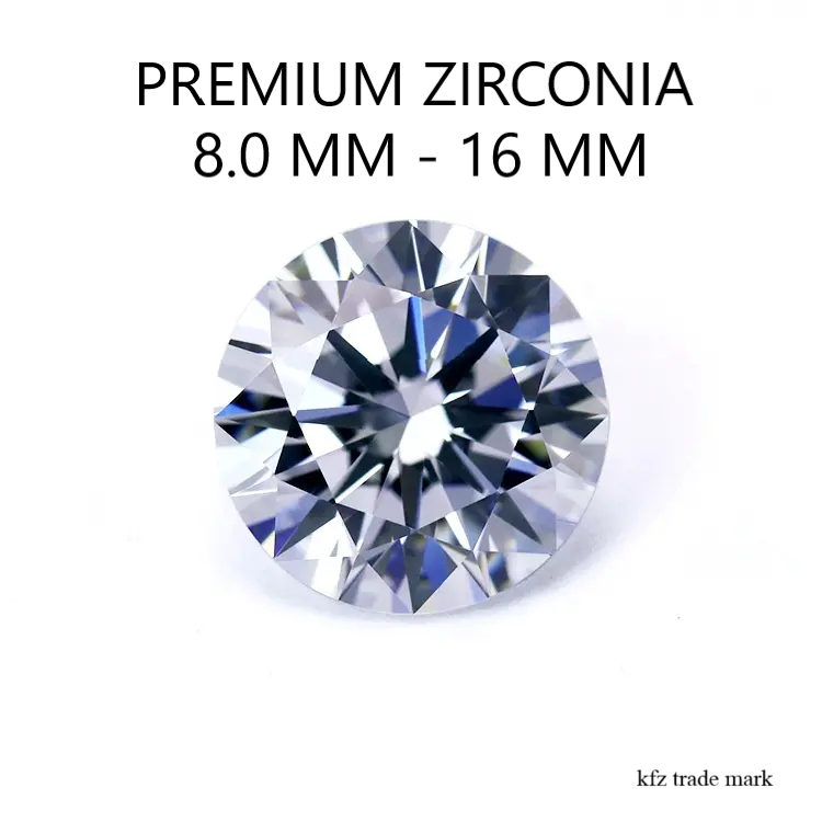 Batu permata sirkon SWISS CUT STAR 5A 6a cubic zirconia 8.00 mm - 13.00 mm PREMIUM QUALITY round whi