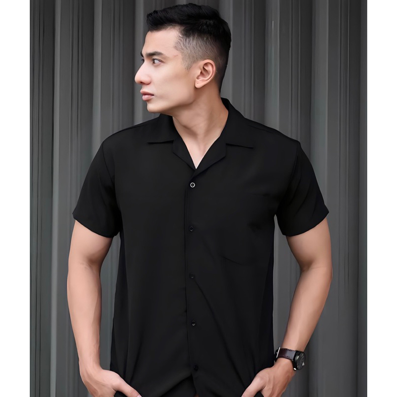 Kemeja Polos Vintage-Kemeja Pria Lengan Pendek-Kemeja Vintage 2023