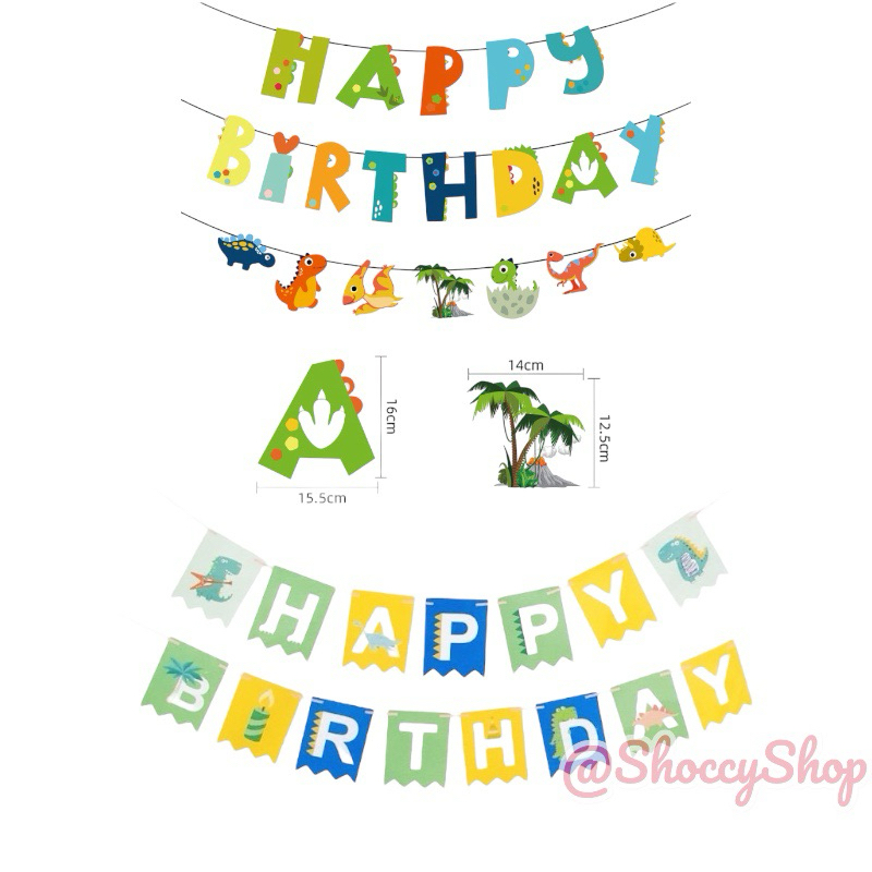 Banner Happy Birthday Dinosaurus Dino Trex