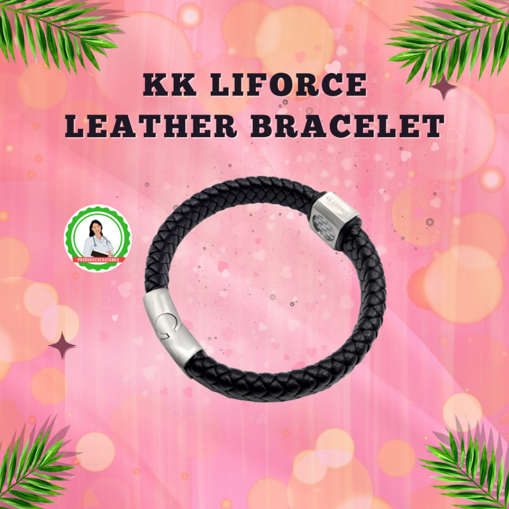 KK LIFORCE LEATHER Bracelet Gelang Kesehatan Dari Kulit Sapi Asli Gelang Kesehatan Anti Radiasi Orig
