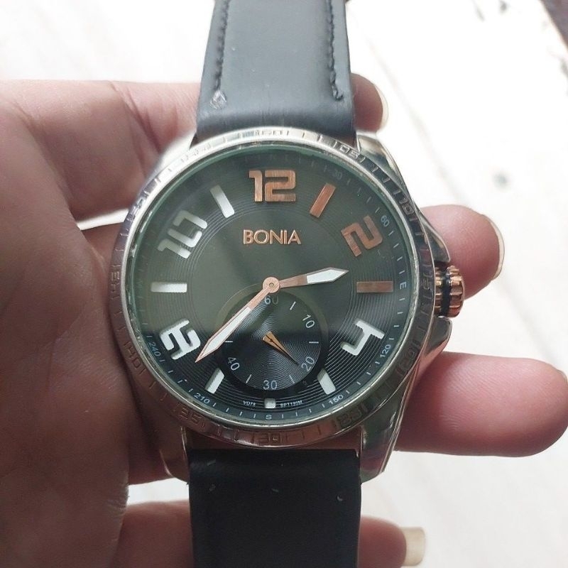 jam tangan original Bonia BPT199M big size 5cm preloved second bekas
